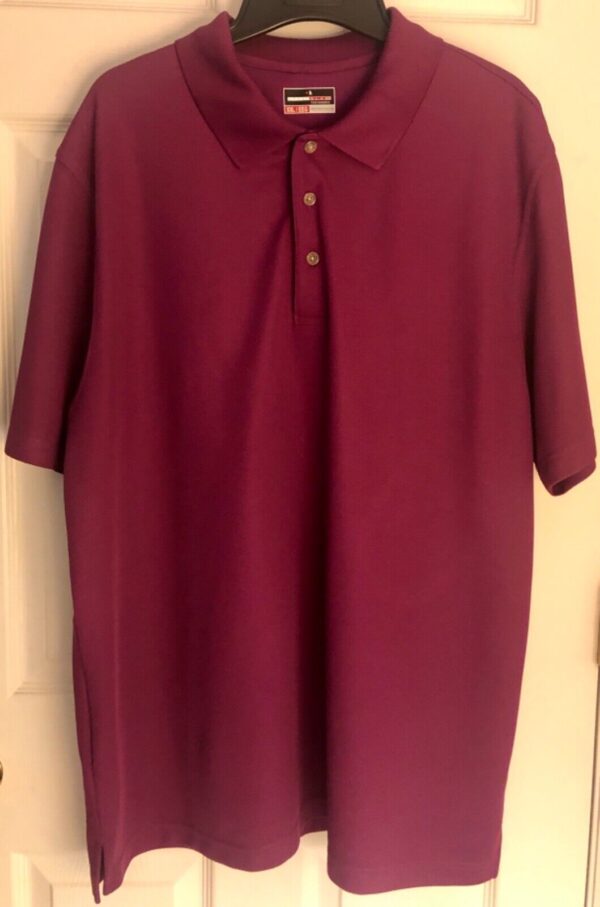 GRAND SLAM PERRY ELLIS MENS XX-LARGE SSLV BURGUNDY POLO GOLF SHIRT Sz XXL EUC!