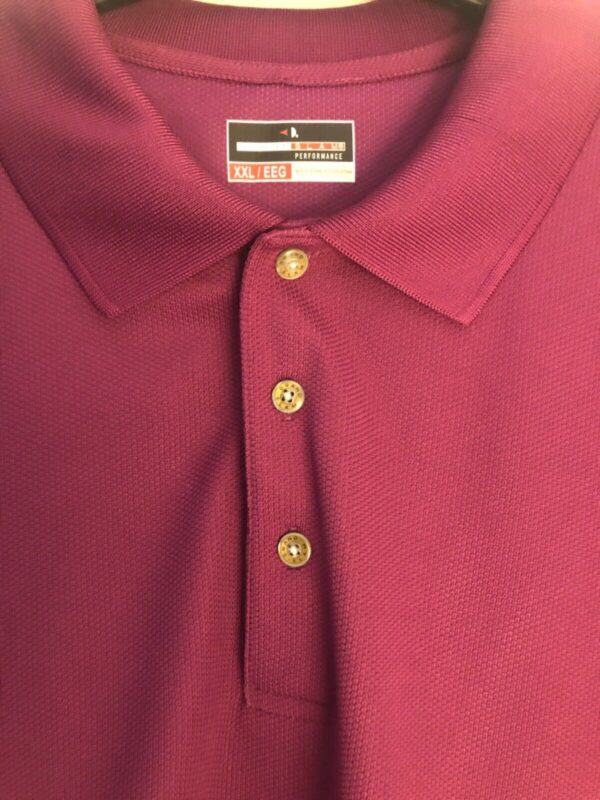 GRAND SLAM PERRY ELLIS MENS XX-LARGE SSLV BURGUNDY POLO GOLF SHIRT Sz XXL EUC! - Image 2