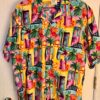 CINTAS MENS 2X-LARGE BRIGHT COLORFUL TROPICAL ISLAND THEME SSLV COTTON SHIRT 2XL - Image 2