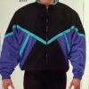 GK WARM UP ADULT LARGE CRINKLE NYLON BLACK INDIGO JADE GYMNAST SPORT JACKET SZ L
