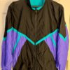 GK WARM UP ADULT LARGE CRINKLE NYLON BLACK INDIGO JADE GYMNAST SPORT JACKET SZ L - Image 2