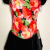 GK ICE FIGURE SKATE DRESS ADULT SMALL VELVET CAP SLV MATTE TRICOT FLORAL AS NWT!