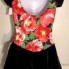 GK ICE FIGURE SKATE DRESS ADULT SMALL VELVET CAP SLV MATTE TRICOT FLORAL AS NWT! - Image 2