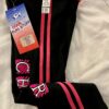 GK "CHEER" GRAPHIC GIRLS SMALL BLACK COTTON/SPANDEX PINK TRIM FOLD WAIST Sz CS - Image 5