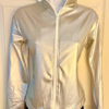 GK WARM UP JACKET ADULT SMALL SILVER METALLIC ZIP FRONT GYMNASTICS DANCE CHEER S