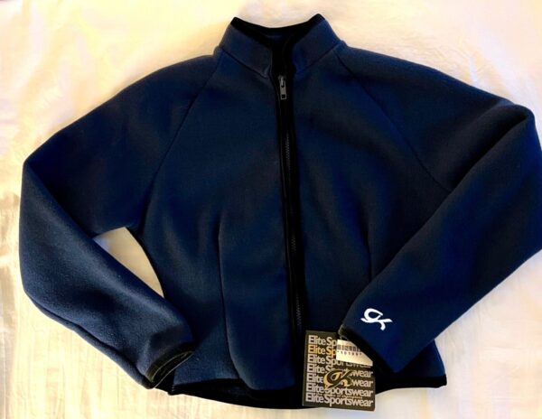 GK ICE SKATE FITTED JACKET UNISEX ADULT X-SMALL NAVY FLEECE VELVET TRIM ZIP XS - Image 7