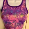GK JAZZ DANCE CHEER ADULT MEDIUM PURPLE PINK TIE DYE FOIL PRINT TANK CROP TOP M