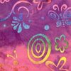 GK JAZZ DANCE CHEER ADULT MEDIUM PURPLE PINK TIE DYE FOIL PRINT TANK CROP TOP M - Image 2