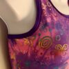 GK JAZZ DANCE CHEER ADULT MEDIUM PURPLE PINK TIE DYE FOIL PRINT TANK CROP TOP M - Image 3