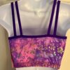 GK JAZZ DANCE CHEER ADULT MEDIUM PURPLE PINK TIE DYE FOIL PRINT TANK CROP TOP M - Image 4