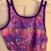 GK JAZZ DANCE CHEER ADULT MEDIUM PURPLE PINK TIE DYE FOIL PRINT TANK CROP TOP M - Image 6