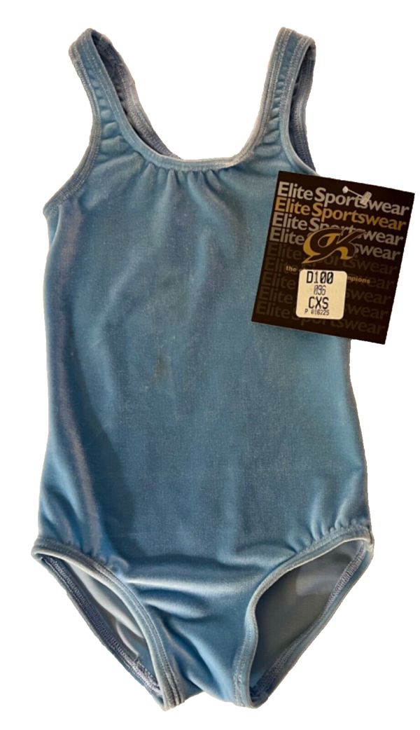 GK LIGHT BLUE CHILD X-SMALL CLASSIC VELVET BALLET DANCE GYMNAST TANK LEOTARD XS - Image 6