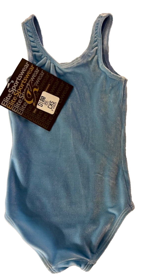 GK LIGHT BLUE CHILD X-SMALL CLASSIC VELVET BALLET DANCE GYMNAST TANK LEOTARD XS - Image 7