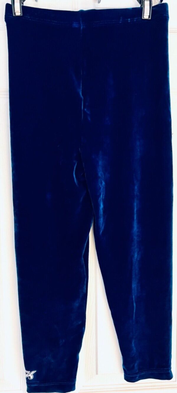 GK DANCE LADIES SMALL ROYAL SMOOTH VELVET CROP CAPRI TIGHTS GYM  Sz AS NWT! - Image 5