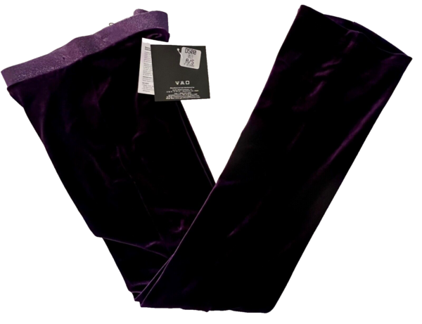 GK DANCE JAZZ LADIES SMALL PURPLE VELVET PURPLE TWILIGHT WAISTBAND PANTS SZ S