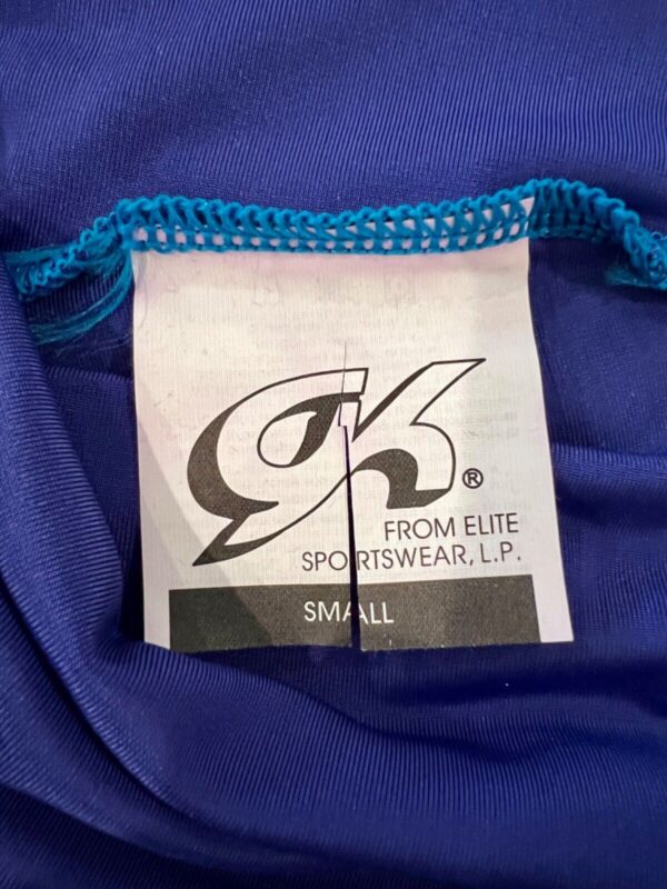 GK LgSLV LADIES SMALL CLASSIC SOLID BLUE VELVET GYMNASTS DANCE LEOTARD Sz AS - Image 5