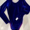 GK LgSLV LADIES SMALL CLASSIC SOLID BLUE VELVET GYMNASTS DANCE LEOTARD Sz AS - Image 7