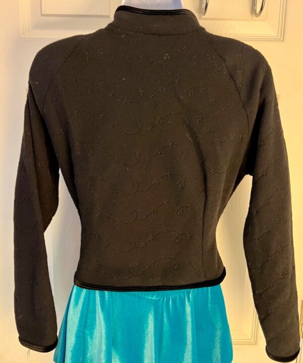 GK ICE SKATE ADULT SMALL BLACK FLEECE VELVET EYELET EMBROIDERED ZIP JACKET SZ S - Image 3