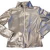 GK WARM UP JACKET ADULT SMALL SILVER METALLIC ZIP FRONT GYMNASTICS DANCE CHEER S - Image 6