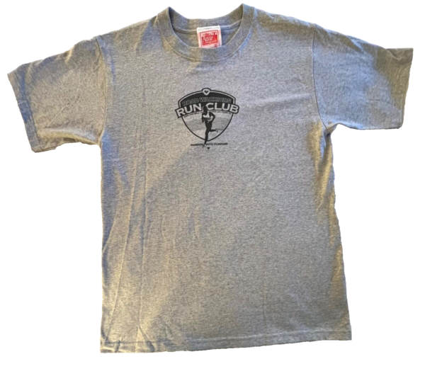 THE AUSSIE T CO "THE RUN CLUB" GRAPHIC ADULT SMALL SSLV GRAY COTTON T-SHIRT S - Image 2