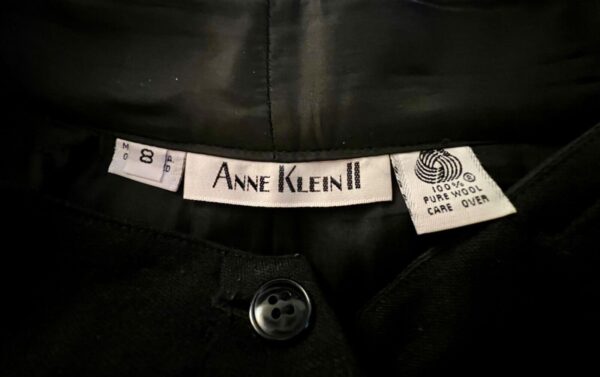 ANNE KLEIN II WOMEN'S 8 (32x30) BLACK WOOL HIGH WAIST STRAIGHT LEG DRESS PANTS - Image 8