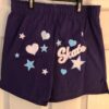 GK COTTON LADIES MEDIUM SKATE GODDESS GLITTER PRINT PURPLE BOXER SHORTS Sz AM - Image 8