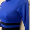 GK ICE SKATE LADIES X-SMALL 3/4 SLV NYLON/SPANDEX BLUE TOP BLACK PANT SET SZ XS - Image 3