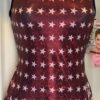CARLY PATTERSON GK RED STAR FOIL ADULT LARGE VELVET TANK GYMNASTIC LEOTARD AL