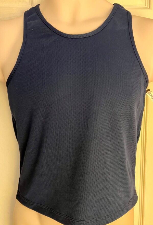 TOUSSE' BY GK ELITE MEN'S SMALL NAVY RACERBACK NYLON/MESH TOP RUNNING Sz AS NWT