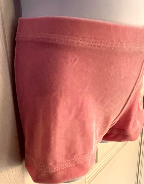 GK PINK VELVET CHILD MEDIUM MICRO MINI DANCE CHEER GYM WORKOUT SHORTS SZ M NWT! - Image 5