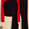GK ICE FIGURE SKATE LADIES SMALL LGSLV NYLON/STRETCH RED TOP BLACK PANT SET S - Image 5