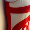 NASTIA LIUKIN CANDY CANE RIBBON ADULT SMALL ASYM HOLOTEK GYMNAST TANK LEOTARD AS - Image 3