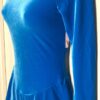 GK ICE FIGURE LgSLV ADULT SMALL TURQ VELVET PINK TRIM BOATNECK SKATE DRESS AS - Image 3