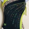 GK ASYM BLACK N/S ADULT X-SMALL LEMON PANTHER GYMNAST DANCE TANK LEOTARD AXS
