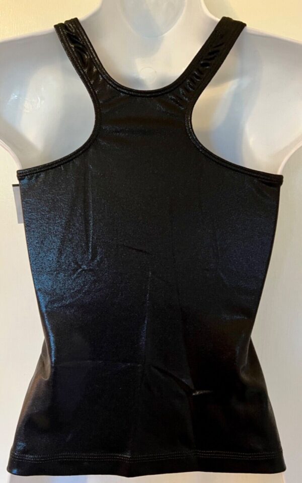 GK DANCE CHEER ADULT SMALL BLACK MYSTIQUE SLVLS RACERBACK TANK TOP Sz AS NWT! - Image 5