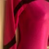 GK LgSLV LADIES SMALL PINK FOIL MESH BLACK RIBBON GYMNASTICS DANCE LEOTARD Sz AS - Image 3