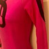 GK LgSLV LADIES SMALL PINK FOIL MESH BLACK RIBBON GYMNASTICS DANCE LEOTARD Sz AS - Image 4