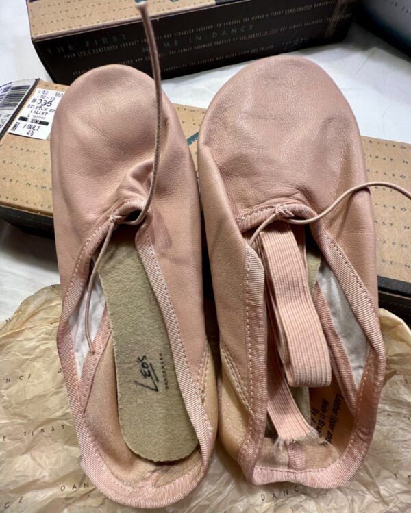 LEOâ€™S DANCEWEAR BALLET ADULT SIZE 4.5 STRETCH PINK LEATHER #035 SHOES Sz 4.5 NIB - Image 2