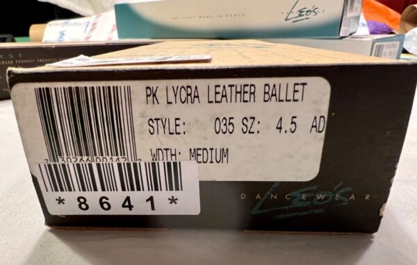 LEOâ€™S DANCEWEAR BALLET ADULT SIZE 4.5 STRETCH PINK LEATHER #035 SHOES Sz 4.5 NIB - Image 7