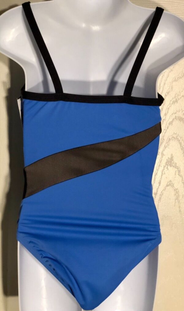 GK CAMISOLE CHILD SMALL BLUE GYMNASTICS DANCE MICROFIBER LEOTARD MESH JA Sz CS - Image 5