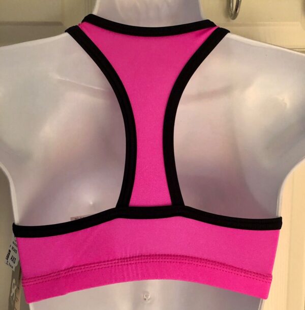 GK ELITE BCA WORKOUT SPORTS BRA ADULT X-SMALL BREAST CANCER AWARENESS PINK/BLACK - Image 2