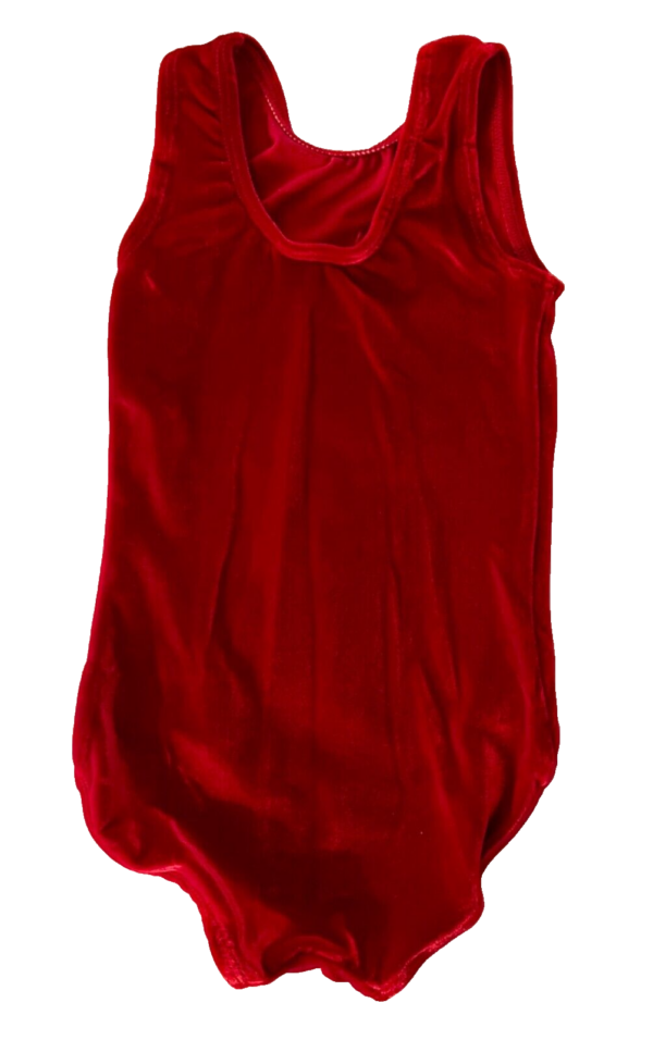 GK RICH RED CHILD X-SMALL CLASSIC VELVET BALLET DANCE GYM TANK LEOTARD SZ XS NWT - Image 7