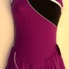 GK ICE FIGURE SKATE MICROFIBER LADIES SMALL ASYM GRAPE BLACK TANK DRESS Sz AS