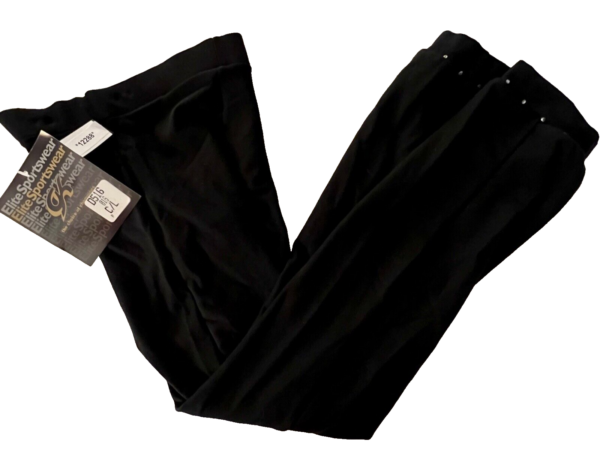 GK DANCE JAZZ CHILD LARGE BLACK COTTON/SPANDEX JEWELED CUFFED PANTS SZ CL NWT!