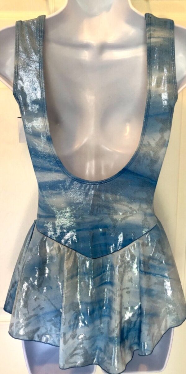 GK ICE FIGURE SKATE ADULT SMALL BLUE ICE FOIL-FROST PRINT SLVLS DRESS Sz AXS NWT - Image 7