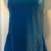 GK AQUA VELVET FIGURE SKATE LADIES SMALL SLVLS A-LINE DRESS LEOTARD LINER Sz AS