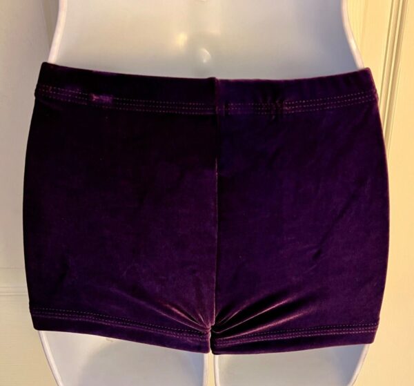 GK WORKOUT ADULT SMALL PURPLE VELVET CRYSTAL ACCENTS SHORTS CHEER DANCE GYMNAS S - Image 6