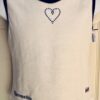 GK "GYMNASTICS" HEART TANK TOP GIRLS LARGE WHITE COTTON RIBBED BLACK TRIM  Sz CL