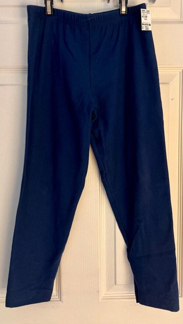 GK GIRLS LARGE NAVY COTTON/SPANDEX LEGGINGS DANCE CHEER CASUAL Sz L NWT! - Image 2