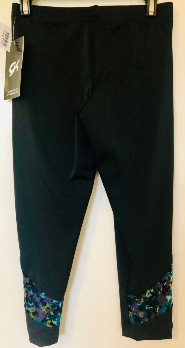 GK Elite BURNOUT VELVET Capri Tights ADULT SMALL BLACK NYLON/SPANDEX AS NWT! - Image 2